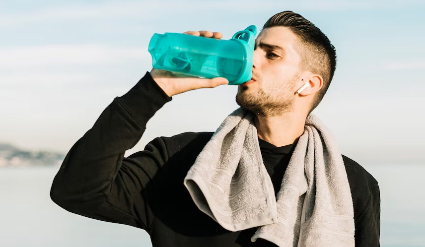 Man Staying Hydrated